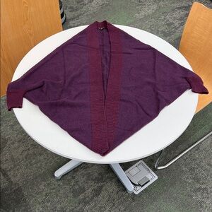 Loro Piana 100% cashmere open front sweater long sleeve relaxed wrap plum purple